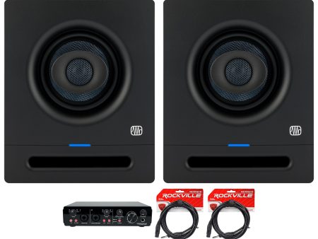 (2) Presonus Eris Pro 4 Powered 4  Studio Monitors Speakers + 2x2 USB Interface Online Hot Sale