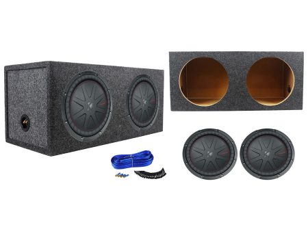 (2) Kicker 48CWR122 COMPR12 2000 Watt 12  Car Subwoofer+Sealed Sub Box Enclosure Online