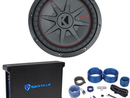 Kicker 48CWRT124 COMPRT12 2000W 12  Slim Car Subwoofer+Mono Amplifier+Amp Kit Online Hot Sale