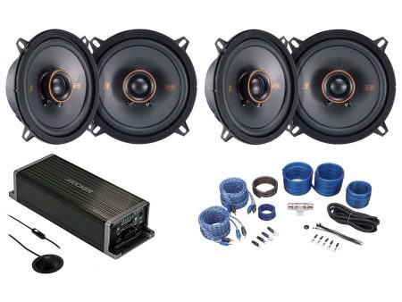 4 Kicker 47KSC504 KSC504 5.25  Car Speakers+4-Channel Smart Amplifier EQ+Amp Kit Supply