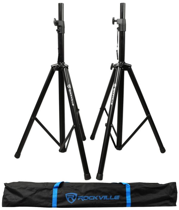 (2) Rockville SPG88 8  400w DJ PA Speakers+5-Channel Powered Mixer+Stands+Cables Online Sale