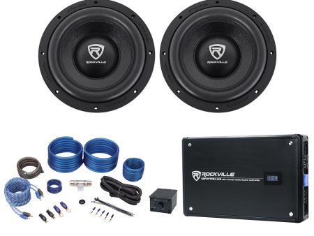 (2) Rockville W10K6D4 V2 10  4000w Car Audio Subwoofers+Mono Amplifier+Amp Kit Hot on Sale