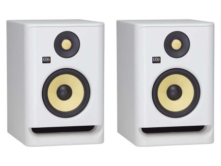 (2) KRK ROKIT RP5 G4 5  Bi-Amped Studio Monitor DSP Speakers White Noise Edition Online now