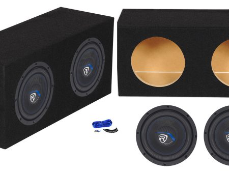 2) Rockville K5 W8K5S4 8  800 Watt 4 Ohm Car Subwoofers+Sealed Sub Box Enclosure For Sale