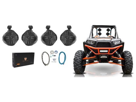 (4) Rockville 8  Wakeboard Tower Speakers+4-Channel Amplifier RZR ATV UTV Cart Online now