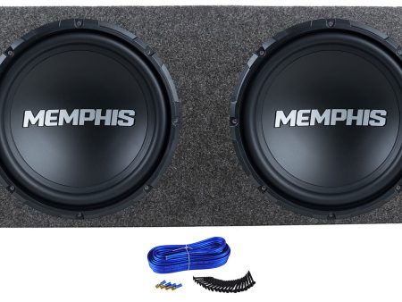 (2) Memphis Audio SRX1244V 12  300w RMS Car Subwoofers+Sealed Sub Box Enclosure Discount