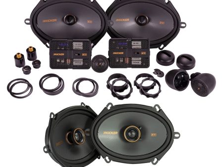 Kicker 47KSS6804 6x8  Car Audio Component Speakers+6x8  Coaxial Speakers For Cheap