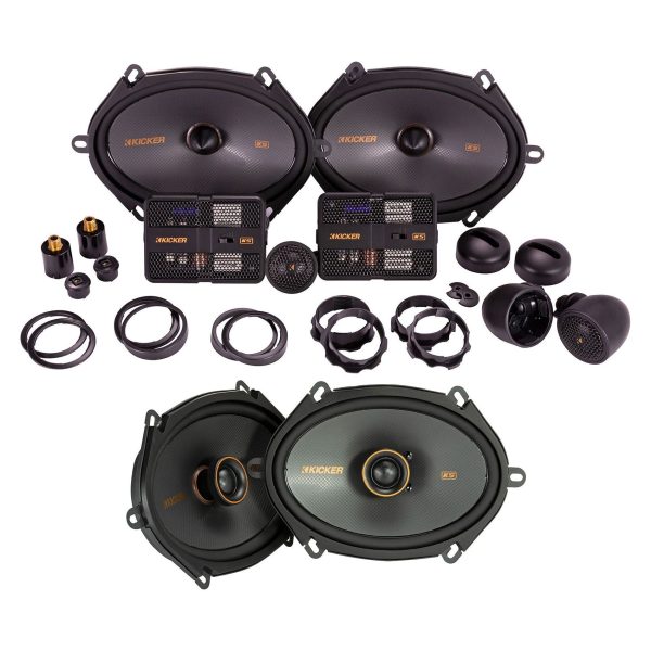 Kicker 47KSS6804 6x8  Car Audio Component Speakers+6x8  Coaxial Speakers For Cheap