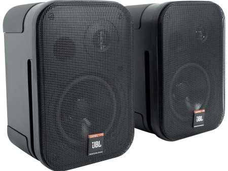 Pair JBL C1PRO Control 1 PRO Black 5.25  Wall Mount Home Commercial Speakers Hot on Sale