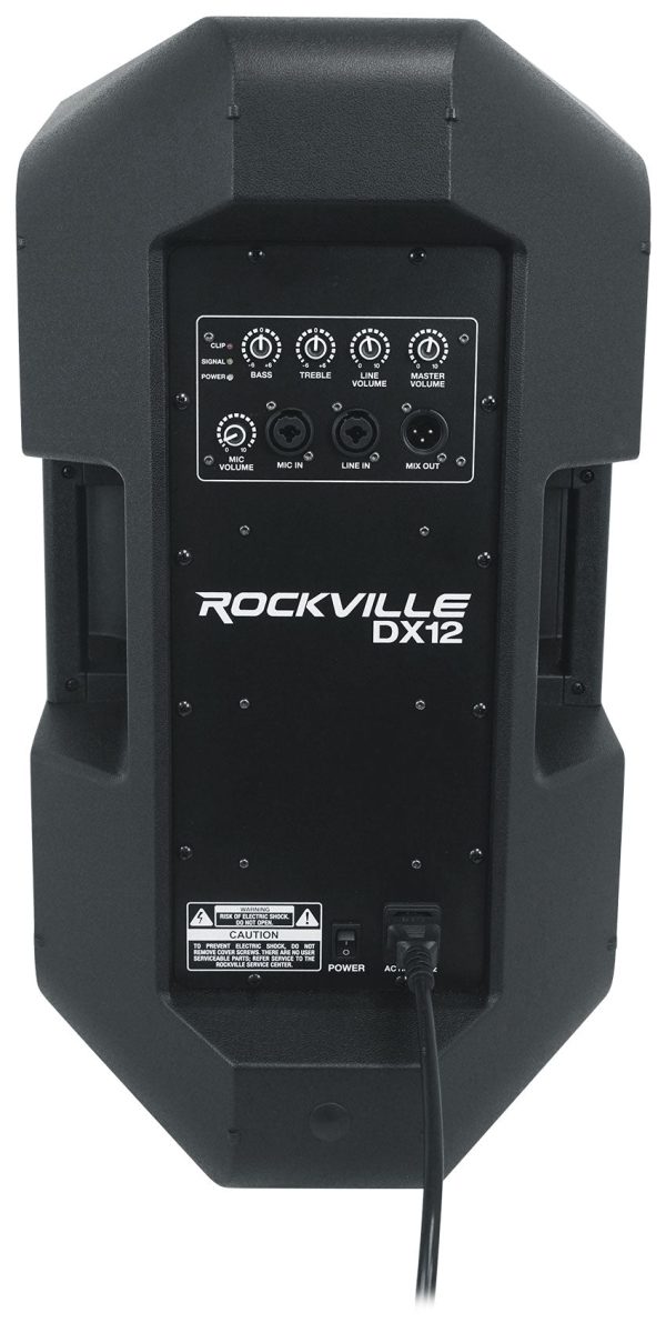 DJ Package w 2) Rockville DX12 500w Speakers+Facade+Lights+Mic+Stands+Cables+Bag Supply