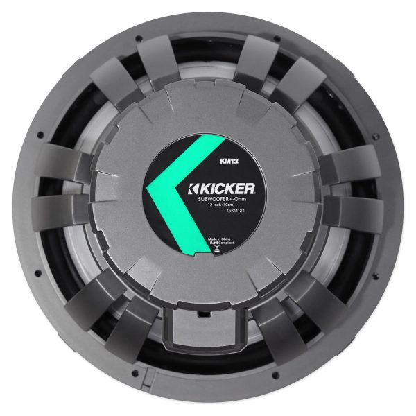 KICKER 45KM124 12  350w Peak 175w RMS Marine Boat Subwoofer SVC 4-ohm Sub KM12 For Sale