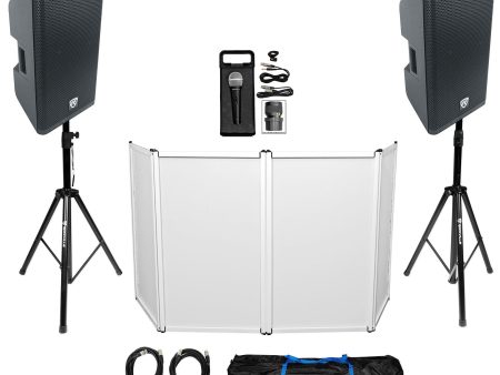 DJ Package w (2) Rockville DX12 500w RMS Speakers+Facade+Mic+Stands+Cables+Bag Fashion