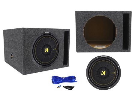 KICKER 44CWCS124 CompC 12  600 Watt SVC Car Subwoofer+Vented Sub Box Enclosure For Sale