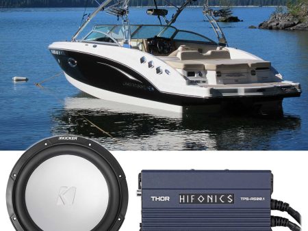 KICKER 45KM102 10  350w Marine Boat Subwoofer Sub KM10 + Hifonics Mono Amplifier Supply