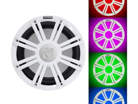 KICKER 45KM124 12  350 Watt Marine Boat Subwoofer w  White LED Grille KM12 For Cheap