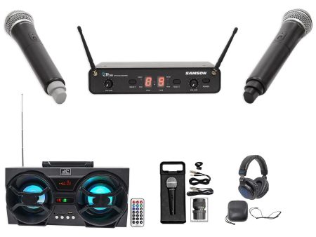 Samson Concert 288 Handheld 2-Ch Wireless Microphone System w 2 Mics+Headphones Online now