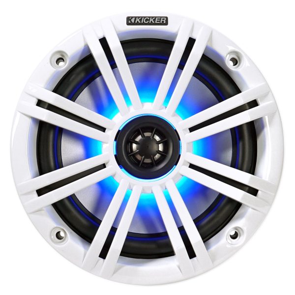 Pair KICKER 45KM654L 6.5  390w White Marine Wakeboard Tower LED Boat Speakers For Discount