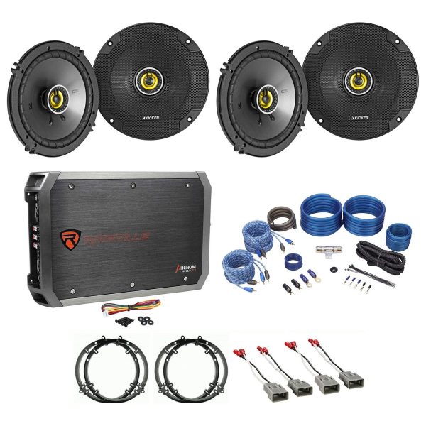 Kicker 46CSC 6.5  Speaker Replacement kit+4-Ch Amp For 2001-2005 Honda Civic Discount