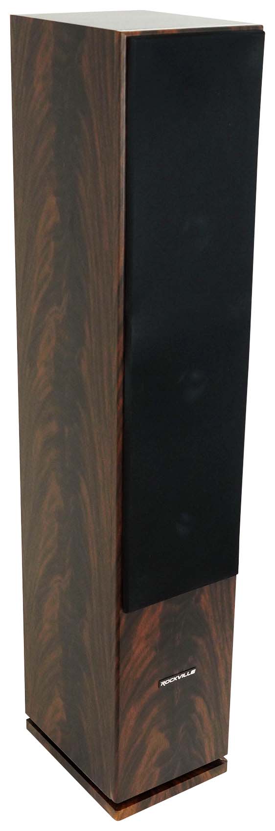 (2) Rockville RockTower 64D Dark Wood Home Audio Tower Speakers Passive 4 Ohm For Sale