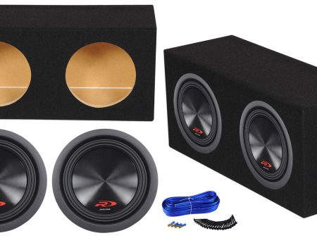 (2) Alpine SWR-8D4 8  1000w Dual 4 Ohm Car Subwoofer+Sealed Sub Enclosure Box For Cheap