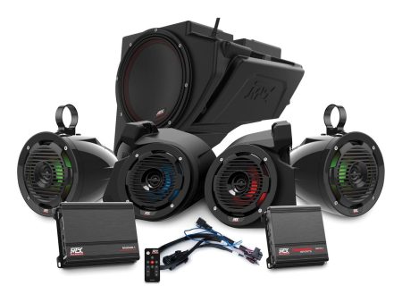 MTX RZR-14RC-THUNDER5 Front+Tower Speakers+Sub+Amps For Polaris RZR Ride Command Discount