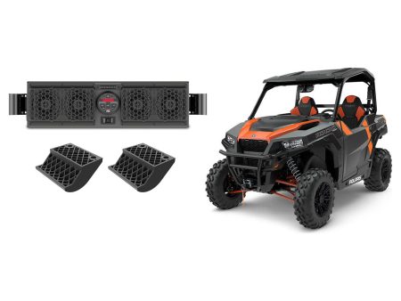 4-Speaker Marine Bluetooth Soundbar System For Polaris General Pro-Fit Cages Online Sale