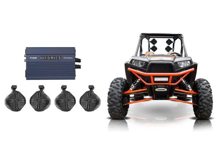 (4) Rockville 8  Tower Speakers+Hifonics 4-Channel Amplifier 4 RZR ATV UTV Cart Sale