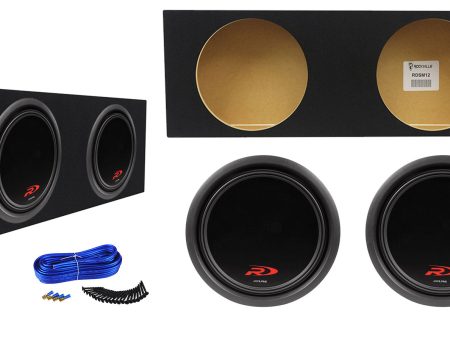 (2) Alpine SWR-T12 12  3600w Shallow Subwoofers + Slim Sub Box Enclosure SWRT12 Cheap