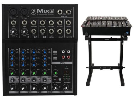 New Mackie Mix8 8-Ch Compact Mixer Constructed With a Durable Metal Chasis+Stand on Sale