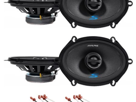 Alpine S 5x7  Front+Rear Factory Speaker Replacement+Harness For 07 Ford Mustang Online Sale