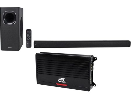 MTX THUNDER1000.1 1000 Watt RMS Mono Class D 1-Ohm Amplifier + Rockbar Soundbar For Cheap