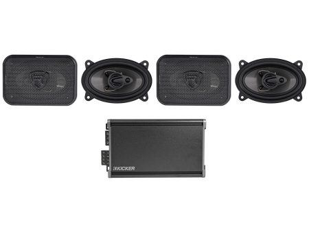 KICKER 46CXA3604T CXA360.4 360w RMS 4-Channel Car Amplifier+(4) 4x6  Speakers Online Sale