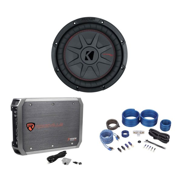 Kicker 48CWRT102 COMPRT10 800w 10  Shallow Car Subwoofer+Mono Amplifier+Amp Kit Discount