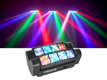 Rockville Spyder LED (8) Beam Moving Head Motorized DMX DJ Party Club Pro Light Online Hot Sale