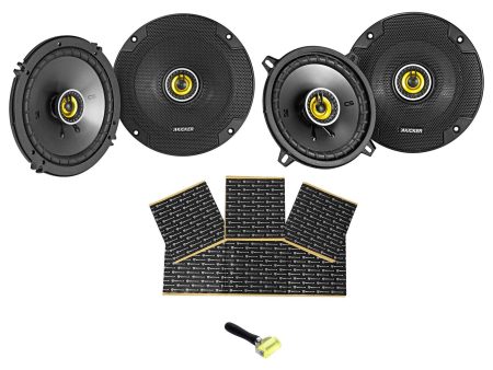 (2) Kicker 46CSC654 6.5 +(2) Kicker 46CSC54 CS5 5.25  Car Audio Speakers+Rockmat Online Sale