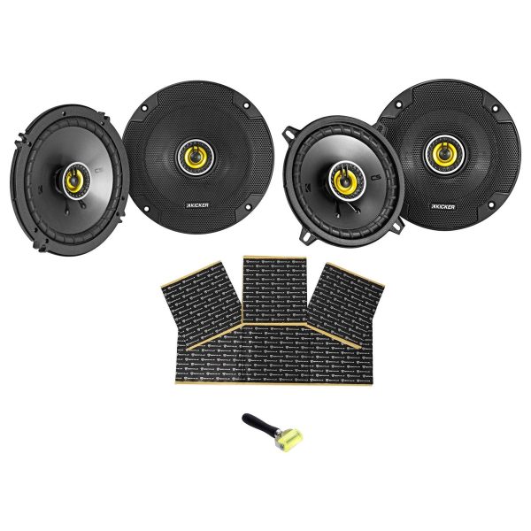 (2) Kicker 46CSC654 6.5 +(2) Kicker 46CSC54 CS5 5.25  Car Audio Speakers+Rockmat Online Sale