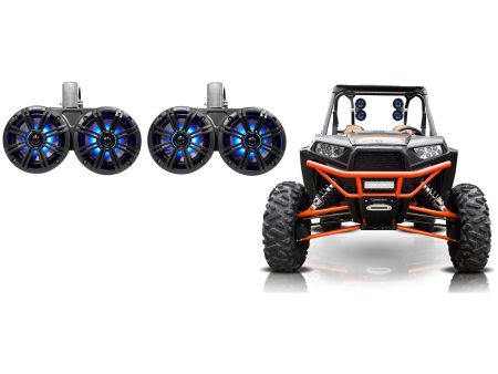 2 KICKER 45KMTDC65 Dual 6.5  LED Tower Speakers for Polaris RZR ATV UTV Cart For Discount