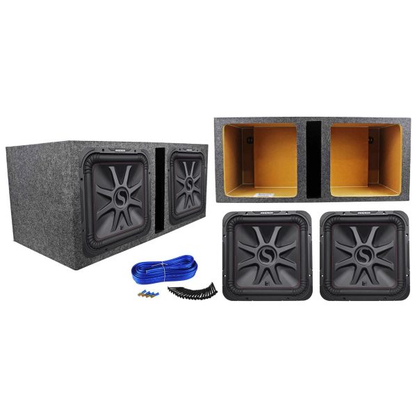 (2) KICKER 45L7R154 15  3600w L7R Car Subwoofers+Vented Sub Box Enclosure L7R154 Fashion