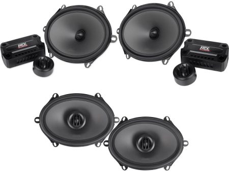 Pair MTX THUNDER681 5x7  6x8  360w Component Speakers+(2) 6x8  Coaxial Speakers on Sale