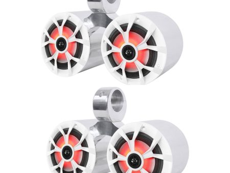 (2) Rockville RKL65MBW Dual 6.5  Marine Wakeboard LED Speakers+(2)Color Grilles Online now