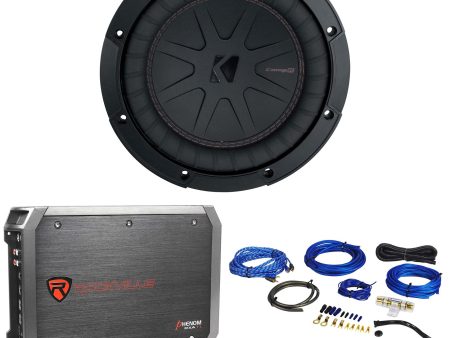 Kicker 48CWR82 COMPR8 8  600 Watt Car Audio Subwoofer+Sub Amplifier+Amp Kit Supply