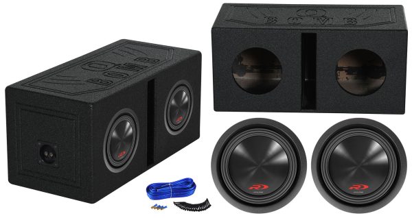 (2) Alpine SWR-8D2 8  1000w Dual 2 Ohm Car Subwoofer+Vented Sub Enclosure Box Online Hot Sale