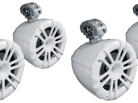 (4) Memphis Audio MXA82TW 8  Marine Wakeboard Tower Speakers LED+Swivel White For Cheap