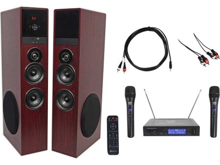 Rockville Bluetooth Home Theater Karaoke Machine System w (2) Subs+Wireless Mics Supply