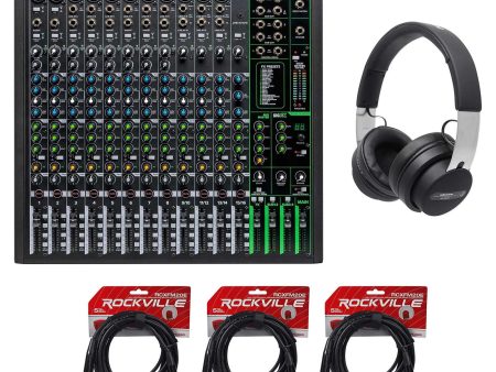 Mackie ProFX16v3 16-Channel 4-Bus Effects Mixer w USB+Audio Technica Headphones Online Hot Sale