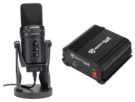 SAMSON G-Track Pro Studio USB Condenser Microphone Mic+Phantom Power Supply For Cheap