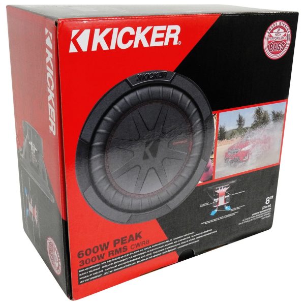 (2) Kicker 48CWR82 COMPR8 8  12000w Car Audio Subwoofers+Mono Amplifier+Amp Kit Online