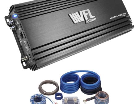 VFL Hybrid 4800.1D 4800 Watt Mono Car Audio Ampl 2200w RMS @ 1-ohm+Amp Kit on Sale