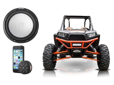 KICKER 45KM104 10  350w Subwoofer+Bluetooth Controller For Polaris RZR ATV UTV Online now