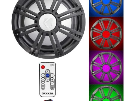 KICKER 45KMF104 10  Free Air Marine Subwoofer Sub+Charcoal Grille w LED s+Remote Online Hot Sale